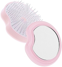 Kompakte Haarbürste mit Spiegel rosa - Janeke Compact and Ergonomic Handheld Hairbrush With Mirror — Bild N1