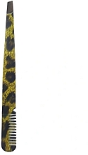Augenbrauenpinzette mit Kamm Leopard - Deni Carte — Bild N1