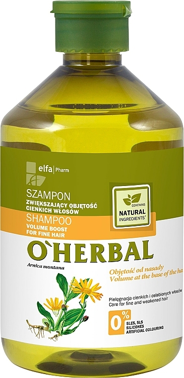 Volumen-Shampoo für dünnes Haar mit Arnikaextrakt - O'Herbal