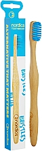 Düfte, Parfümerie und Kosmetik Bambuszahnbürste mittel mit blauen Borsten - Nordics Bamboo Toothbrush
