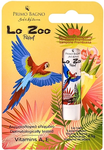 Lippenbalsam Parrot Raspberryy - Primo Bagno Lo Zoo Lip Balm — Bild N2
