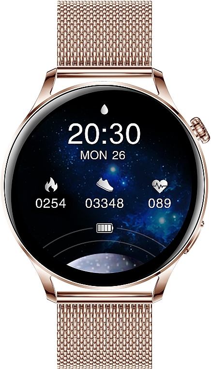 Smartwatch für Damen goldener Stahl - Garett Smartwatch Lady Elegance RT  — Bild N3