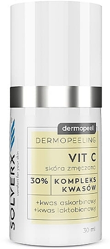 Peeling für das Gesicht mit Ascorbinsäure und Lactobionsäure 20% - Solverx Dermopeel Peeling Vit C — Bild N1