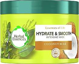 Düfte, Parfümerie und Kosmetik Feuchtigkeitsspendende und regenerierende Haarmaske mit Kokosnussmilch - Herbal Essences Hydrate & Smooth Coconut Milk Intensive Hair Mask