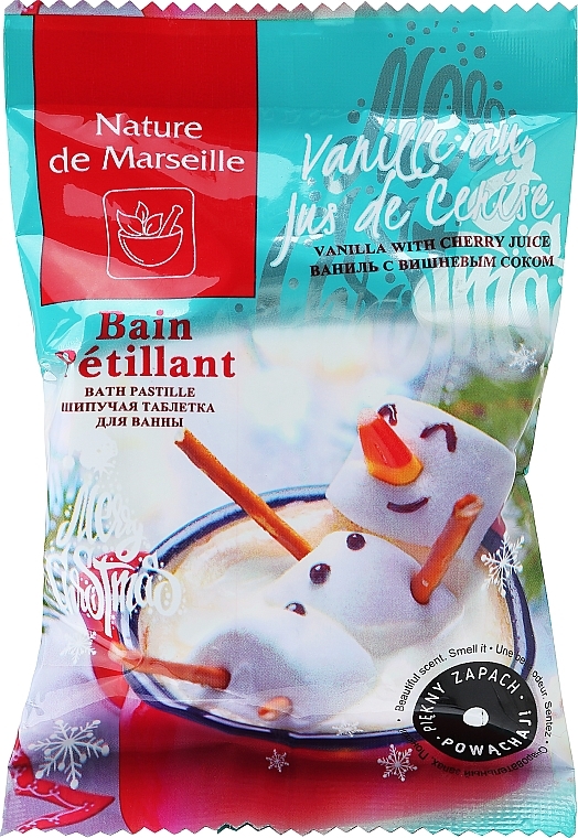 Entspannende Brausetablette für das Bad mit Vanille und Kirschsaft - Nature de Marseille — Bild N1