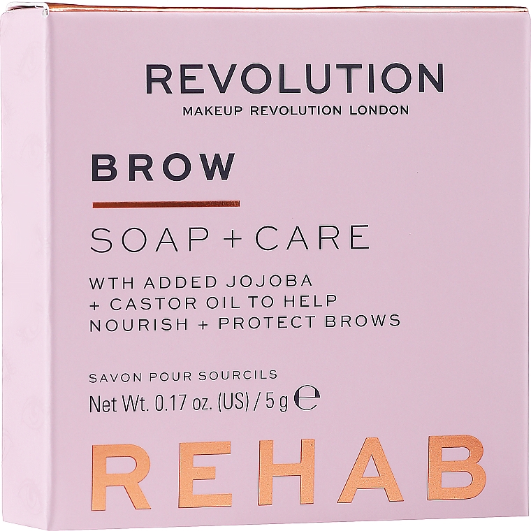 Nährende, schützende und fixierende Augenbrauenseife mit Jojoba und Rizinusöl - Makeup Revolution Rehab Brow Soap + Care — Bild N2