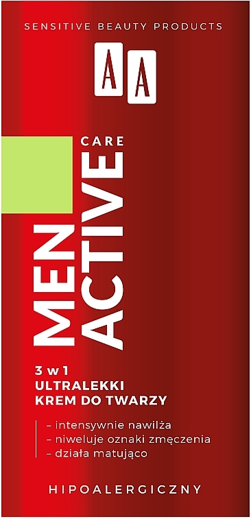 Ultraleichte Gesichtscreme 3in1 - AA Cosmetics Men Active Care — Bild N2