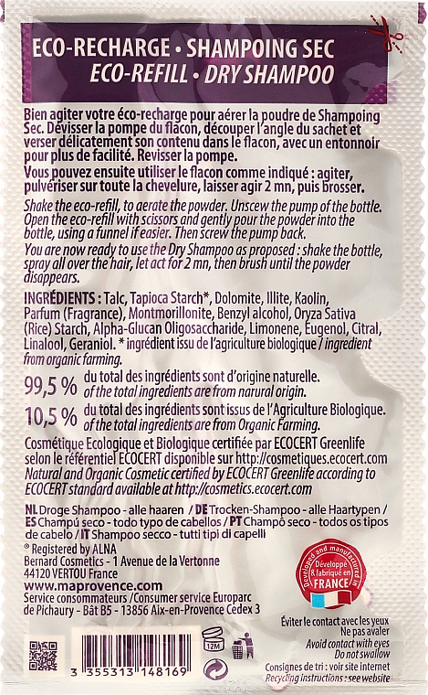 Trockenshampoo Pulver - Ma Provence Dry Shampoo (Refill) — Bild N2
