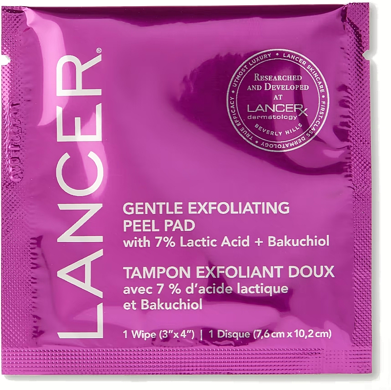 Sanfte Peeling-Pads - Lancer Gentle Exfoliating Peel Pads with 7% Lactic Acid Bakuchiol — Bild N2