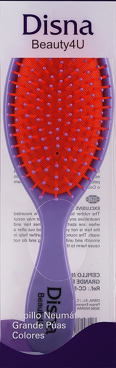 Haarbürste oval mit Nylonborsten 18 cm violett-orange - Disna Beauty4U — Bild N2