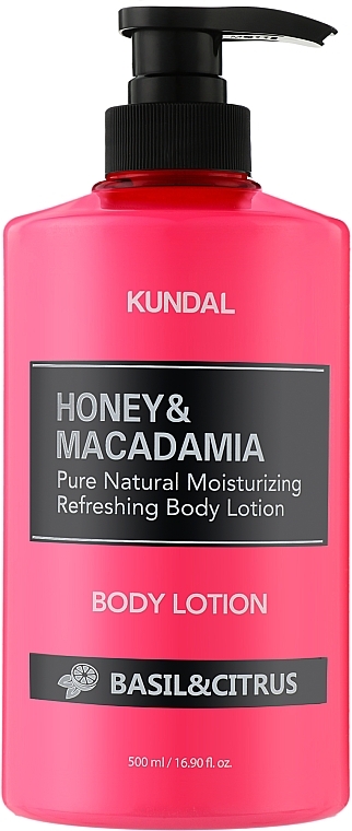Nährende Körperlotion mit Honig- und Macadamiaextrakt und Basilikum- und Zitrusduft - Kundal Honey & Macadamia Body Lotion Basil & Citrus — Bild N1