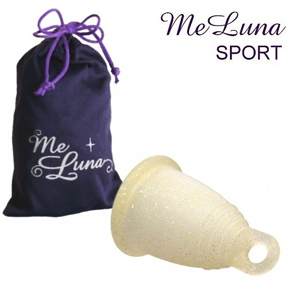 Menstruationstasse Größe M goldener Glitzer - MeLuna Sport Menstrual Cup — Bild N1