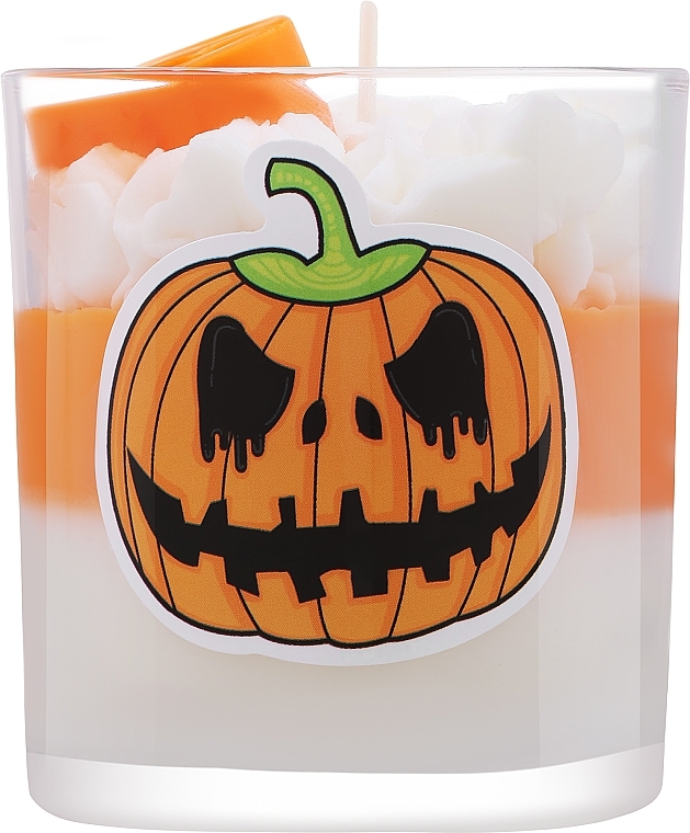 Dekorative Kerze Halloween Kürbis mit grünem Schwanz  - KaWilamowski Scented Candle  — Bild N1