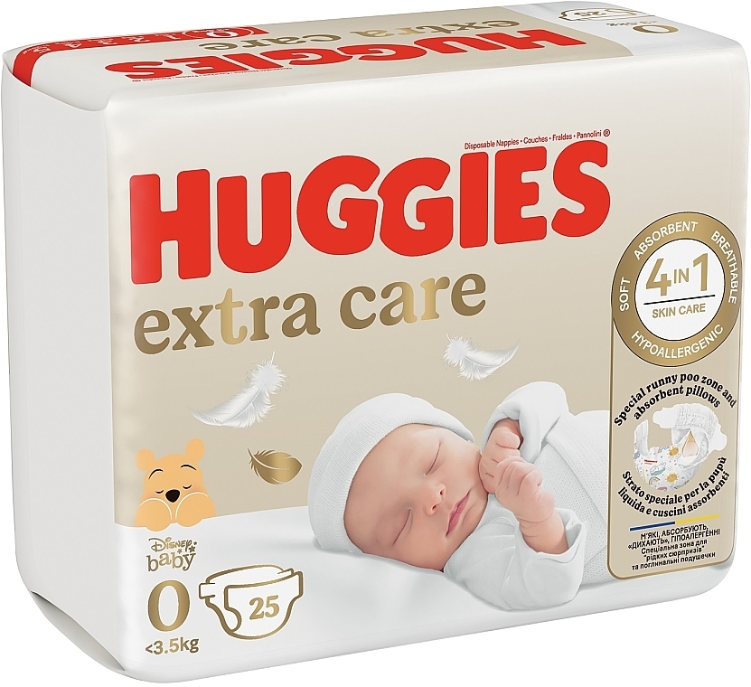 Windeln Extra Care große 0 bis 3,5 kg 25 St.  - Huggies — Bild N2