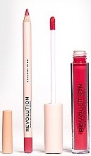 Makeup Revolution Lip Contour Kit Soulful Pink (Flüssiger Lippenstift 3ml + Lippenkonturenstift 0.8g) - Lippenset — Bild N3