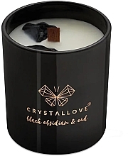 Düfte, Parfümerie und Kosmetik Sojakerze mit schwarzem Obsidian und Oud - Crystallove Soy Candle With Black Obsidian And Oud