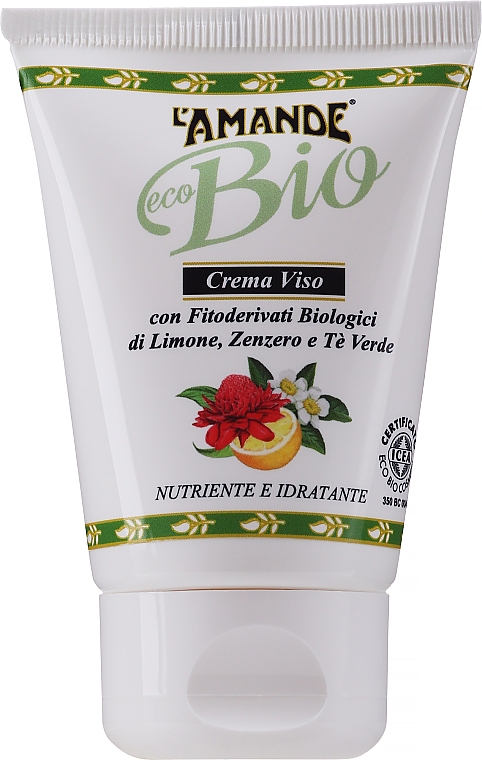 Pflegende Gesichtscreme mit Grüntee-, Zitronen- und Ingwerextrakt - L'Amande Eco Bio Crem — Bild N1