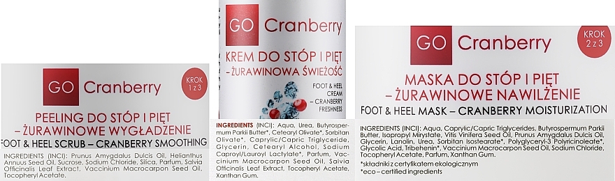 Fußpflegeset - GoCranberry SPA For Feet Set (Fuß- und Fersencreme 50ml + Fuß- und Fersenpeeling 100ml + Fuß- und Fersenmaske 100ml) — Bild N2