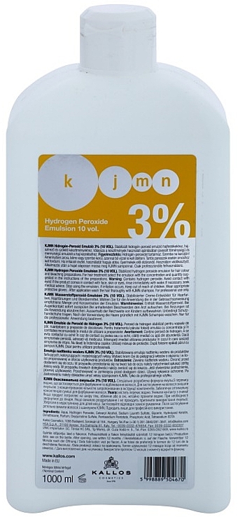 Entwicklerlotion 3% - Kallos Cosmetics KJMN Hydrogen Peroxide Emulsion