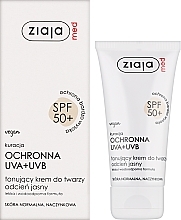 Sonnenschutzcreme für trockene und empfindliche Haut SPF 50+ - Ziaja Med Toning Face Cream Light Shade UVA+UVB — Bild N2