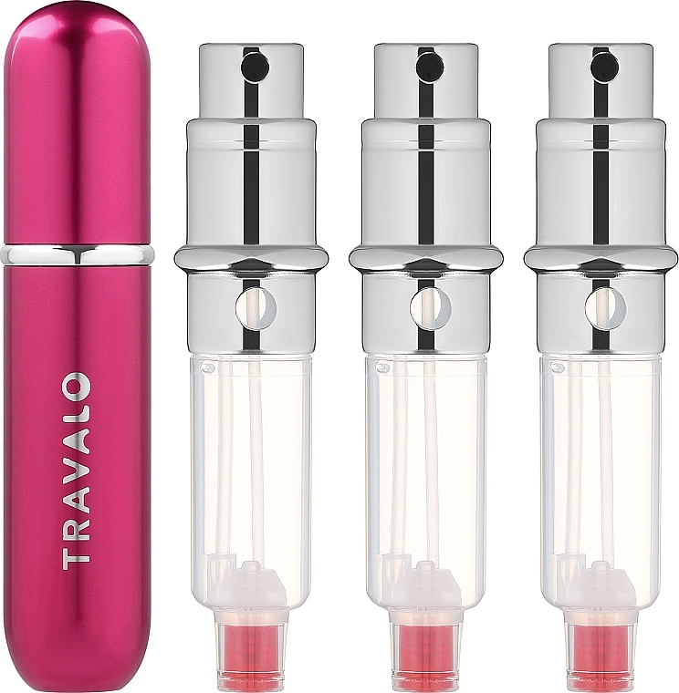 Nachfüllbare Parfümzerstäuber rosa - Travalo Classic HD Pink Set (Zerstäuber 3x 5ml + Etui) — Bild N2