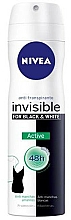 Deospray Antitranspirant - Nivea Black & White Invisible Active Deodorant Spray — Bild N1