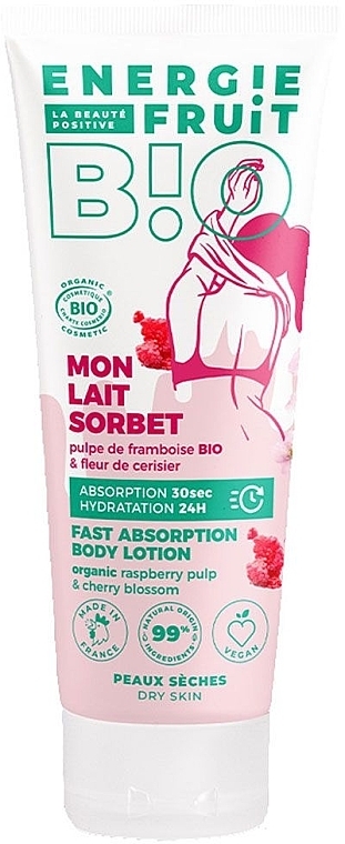 Körperlotion mit Himbeermark und Kirschblüten - Energie Fruit Organic Milk Sorbet Organic Raspberry Pulple & Cherry Blossom — Bild N1