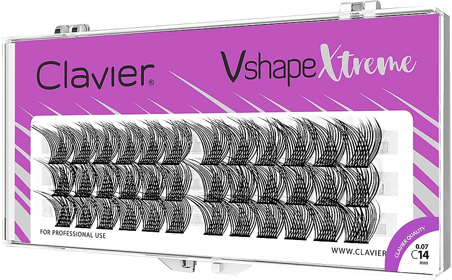 Wimpernbüschel C 14 mm  - Clavier V Shape Extreme  — Bild N1