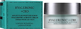 Intensiv feuchtigkeitsspendende Augenkonturcreme mit Hyaluronsäure, Vitamin C, Ginsengextrakt, Ringelblume und Arganöl - London Botanical Laboratories Hyaluronic acid+CBD Molecular Moisture Surge Eye Cream — Bild N2