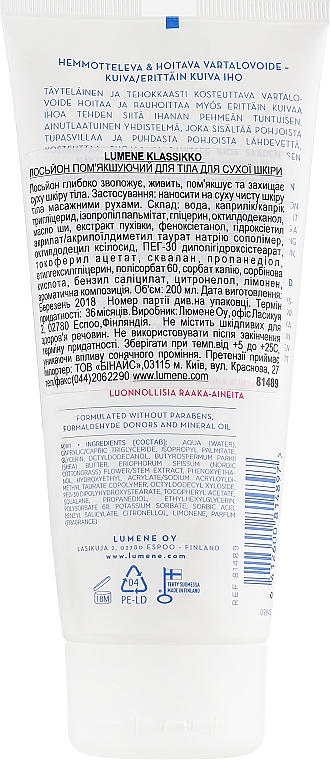 Pflegende Körperlotion - Lumene Klassikko Indulgent Body Lotion — Bild N4