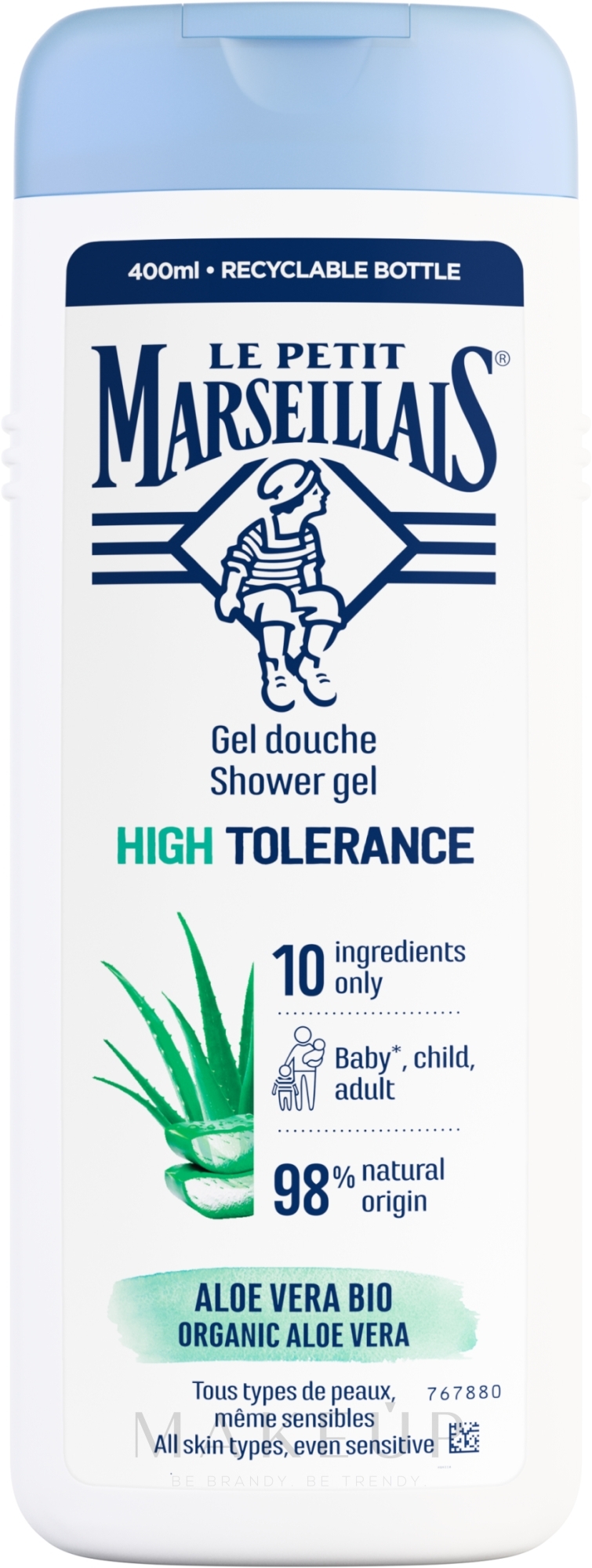 Duschgel mit Aloe Vera - Le Petit Marseillais High Tolerance Aloe Vera Bio Moisturizing Shower Gel — Bild 400 ml