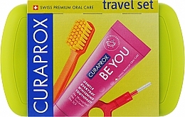 Reiseset für Zahnpflege hellgrün - Curaprox Be You (Zahnbürste 1 St. + Zahnpasta 10ml + 2 x Interdentalzahnbürste + Etui) — Bild N1