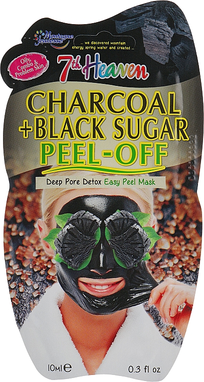 Gesichtsmaske mit Aktivkohle und schwarzem Zucker - 7th Heaven Charcoal & Black Sugar Peel Off Mask — Bild N1