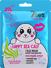 Feuchtigkeitsspendende Gesichtsmaske mit Algen und Islandmoosextrakt - 7 Days Animal Happy Sea Calf — Bild N1