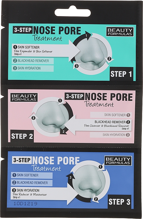 Reinigende Nasenporenstreifen in 3 Schritten - Beauty Formulas 3-Step Nose Pore Treatment