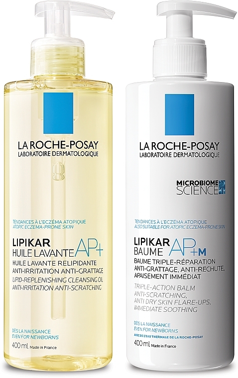 La Roche-Posay Lipikar (Reinigungsöl 400 ml + Körperbalsam 400 ml) - Set für trockene Haut — Bild N1