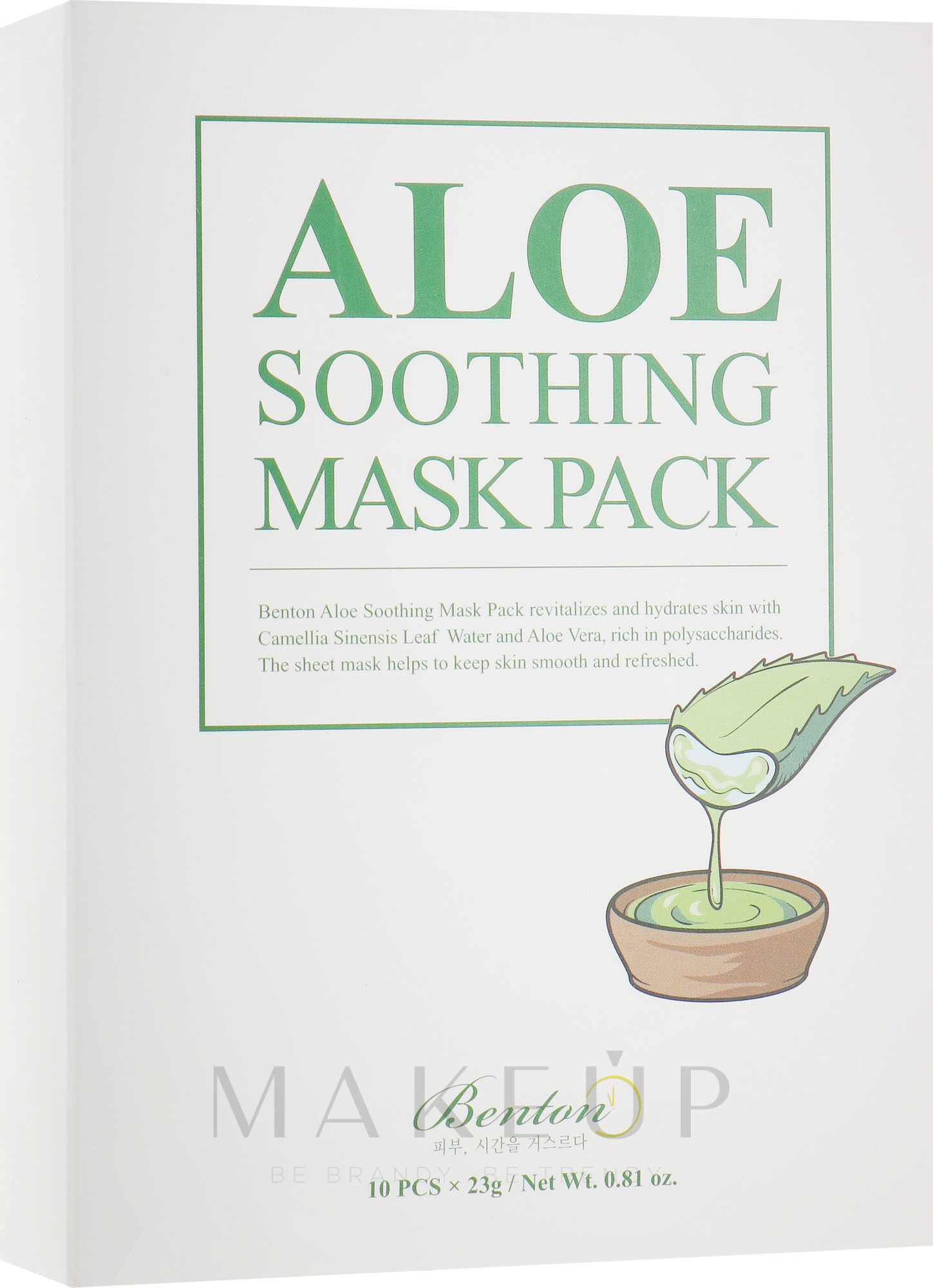 Feuchtigkeitsspendende Crememaske - Benton Aloe Soothing Mask Pack — Bild 10 x 23 g