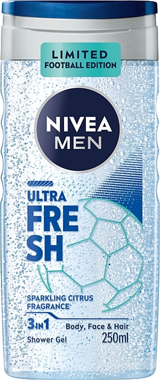 3in1 Duschgel für Körper, Gesicht und Haar - Nivea Men Ultra Fresh Limited Football Edition  — Bild N1