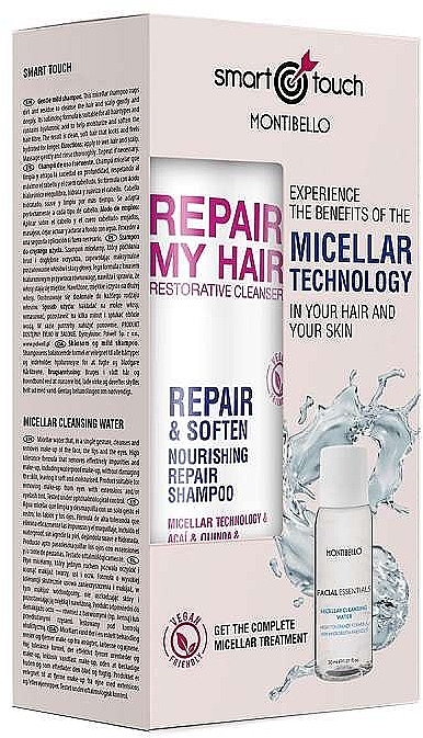 Haarpflegeset - Montibello Smart Touch Repair (Haarshampoo 300ml + Mizellenwasser 30ml) — Bild N1
