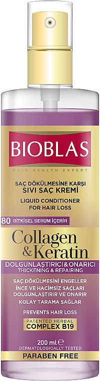 Spray-Conditioner für dünnes und geschädigtes Haar - Bioblas Collagen And Keratin Conditioner Spray — Bild N1