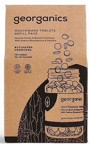 Mundwassertabletten mit Aktivkohle - Georganics Mouthwash Tablets Refill Pack Activated Charcoal (Refill) — Bild N1