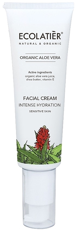 Feuchtigkeitsspendende Gesichtscreme mit Aloe Vera, Sheabutter und Vitamin E - Ecolatier Organic Aloe Vera Cream — Bild N1