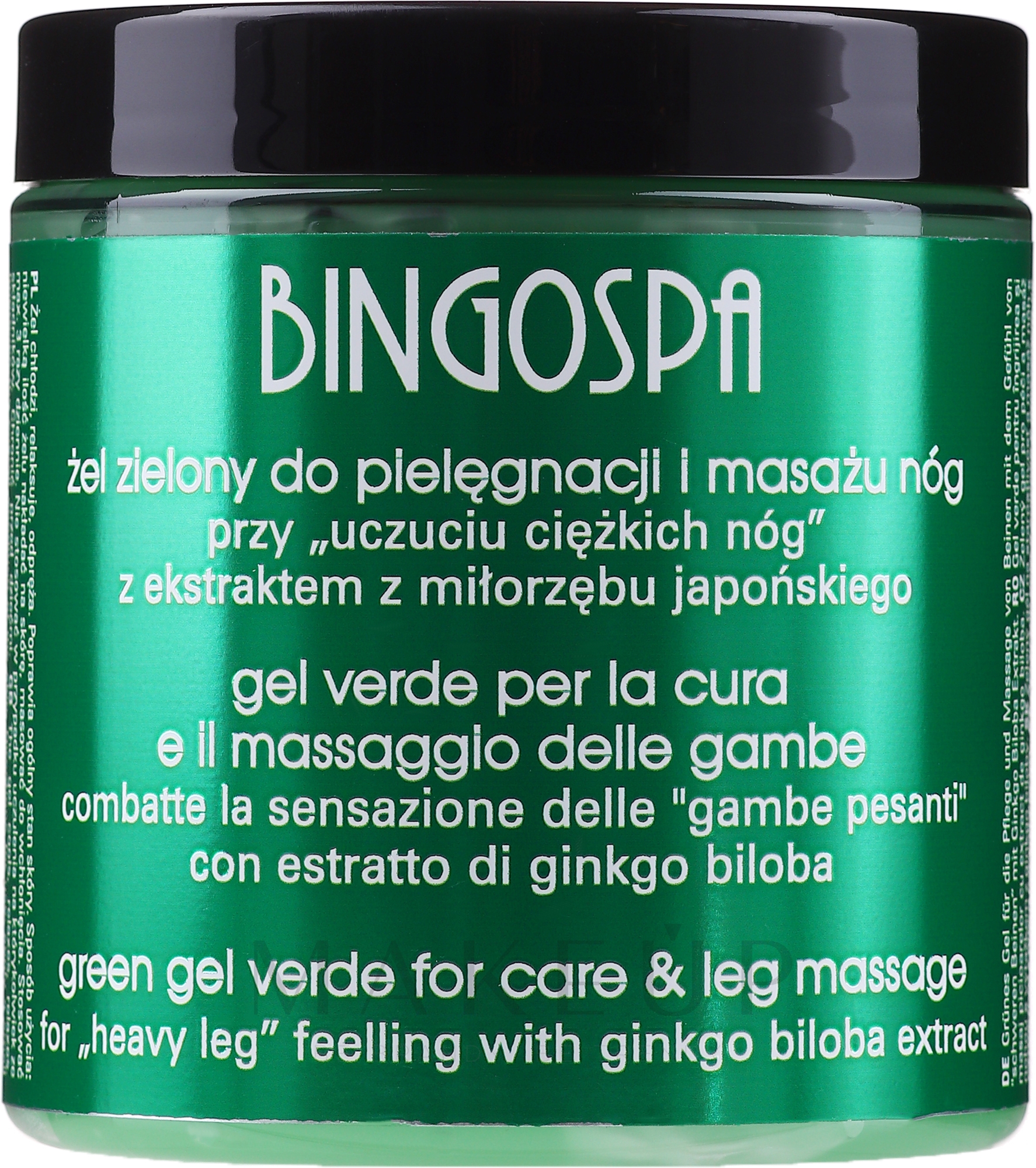 Massagegel für die Beine mit Ginkgo - BingoSpa Fitness Green Gel For Massage — Bild 250 g