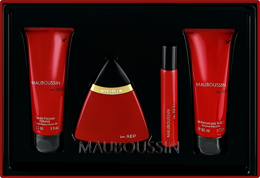 Mauboussin In Red - Duftset (Eau de Parfum 100 ml + Eau de Parfum 20 ml + Duschgel 90 ml + Körperlotion 90 ml) — Bild N1