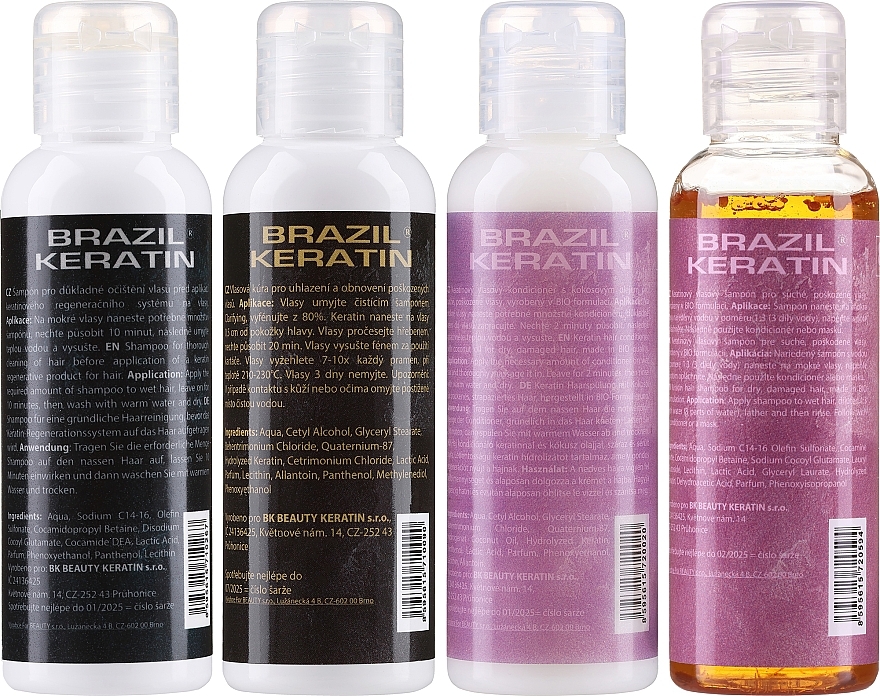 Haarpflegeset - Brazil Keratin Start Beauty (Keratin für Haare 100ml + Shampoo 2x100ml + Conditioner 100ml) — Bild N3