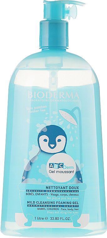 Mildes Reinigungsgel für Gesicht, Haar und Körper für Babys und Kinder - Bioderma ABCDerm Mild Foaming Cleanser — Bild N2