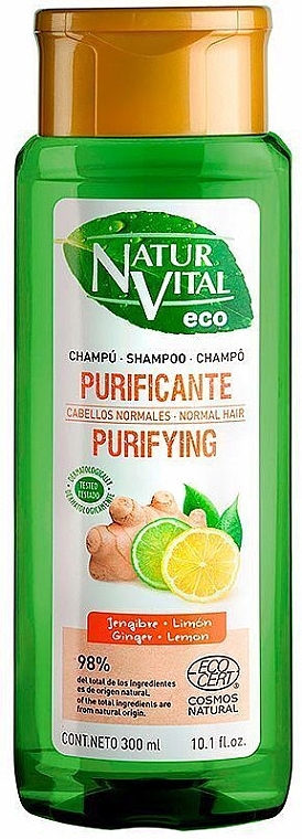 Reinigendes Shampoo für alle Haartypen - Natur Vital Eco Purifying Ginger & Lemon Shampoo — Bild N1