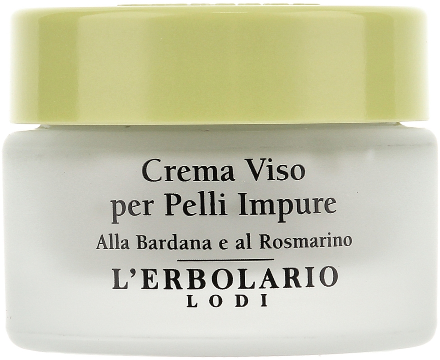 Porenverfeinernde, ausgleichende und schützende Gesichtscreme mit Klette und Rosmarin - L'erbolario Crema Viso per Pelli Impure — Bild N2