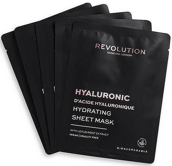 Feuchtigkeitsspendende Tuchmasken für das Gesicht mit Lotuswurzelextrakt - Revolution Skincare Hyaluronic Hydrating Acid Sheet Mask — Bild N1