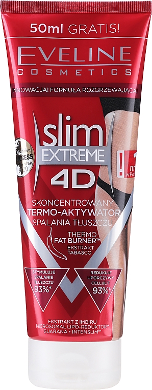3D Wärmende Anti-Cellulite Körperserum zum Abnehmen - Eveline Cosmetics Slim Extreme 4D Thermo Fat Burner